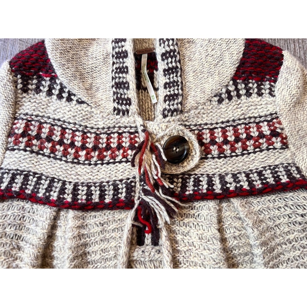 Free People Boho Fringe cardigan browns‎ size XS - Picture 3 of 7